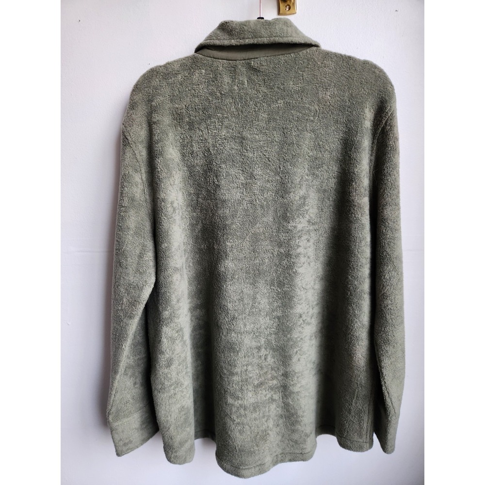 Faherty Holden High Pile Fleece Shirt Jacket Sage Green Cozy Shacket XL - Picture 3 of 10